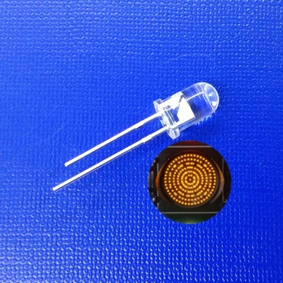 Lampu lalu lintas seri Stainless Led 5mm Diode Kuning Amber Dipancarkan Warna kepala bulat 590-595nm 14000mcd Untuk sinyal berjalan