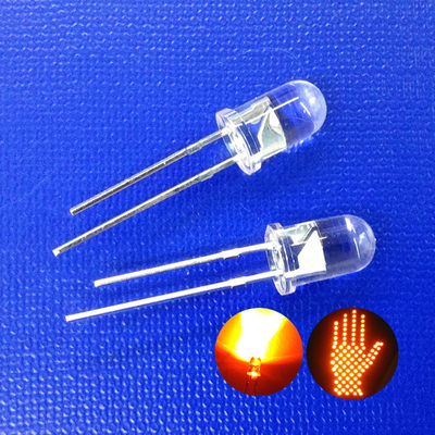 Lampu lalu lintas Seri Super Cerah Kuning Warna 5mm LED Diode 595nm 11000mcd 30deg untuk berkedip Cahaya Kuning