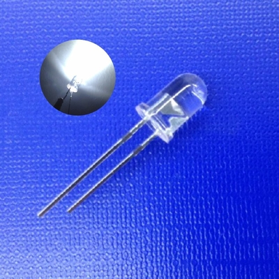 Lampu peringatan lalu lintas LED Diode 5mm 45deg Putih Warna 7000K 20000mcd Intensitas tinggi