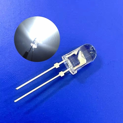 Dip Traffic Warning Light LED Diode 5mm 45deg Warna Putih 9000K 22000mcd Lensa Jelas Dengan Stopper
