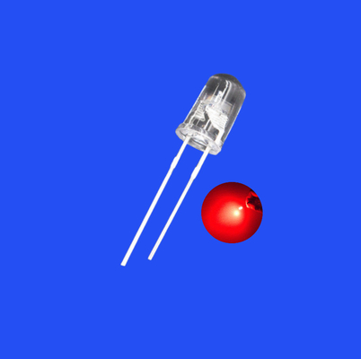 LED berkedip 5mm 0.5Hz 1/2 Siklus Tugas Merah Warna 620nm 1500mcd Lensa Jelas Dip LED berkedip