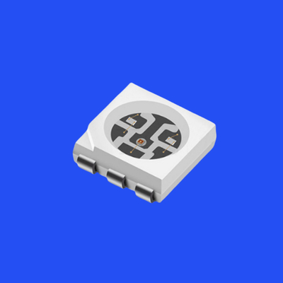 Kecerahan Tinggi 5050 RGB LED Diode 5.0x5.0mm PCT Bracket 120 derajat Beam Angle 6 Pin Clear Lens 0.2W SMD Chip