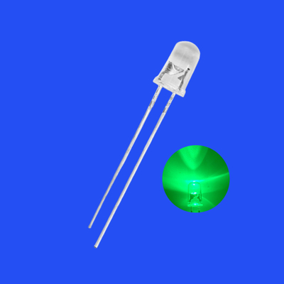 5mm 1.5Hz 12V 1/6 Duty Cycle Warna Hijau 515-525nm 5000-7000mcd Round Head Resistor LED berkedip terintegrasi