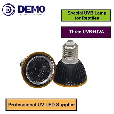 12V 3W UVB + UVA + Putih Lampu UV LED Spotlight Untuk Reptil