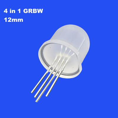 SK6812 12mm 4in1 GRGBW Full Color Diffused Round Head 60deg Adressable Pixel LED Diode untuk LED Pixel Screen